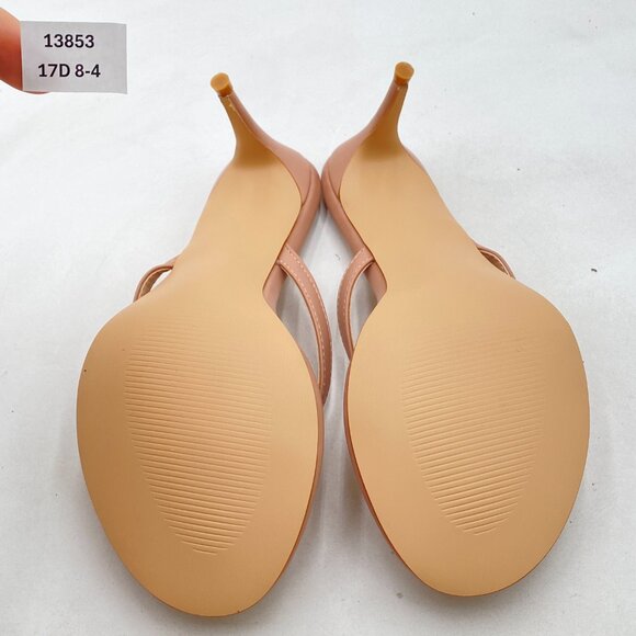 XYD Nude Thong Sandals Mid Heel Flip Flops Open Toe Daily Wearing Slippers - Picture 7 of 8